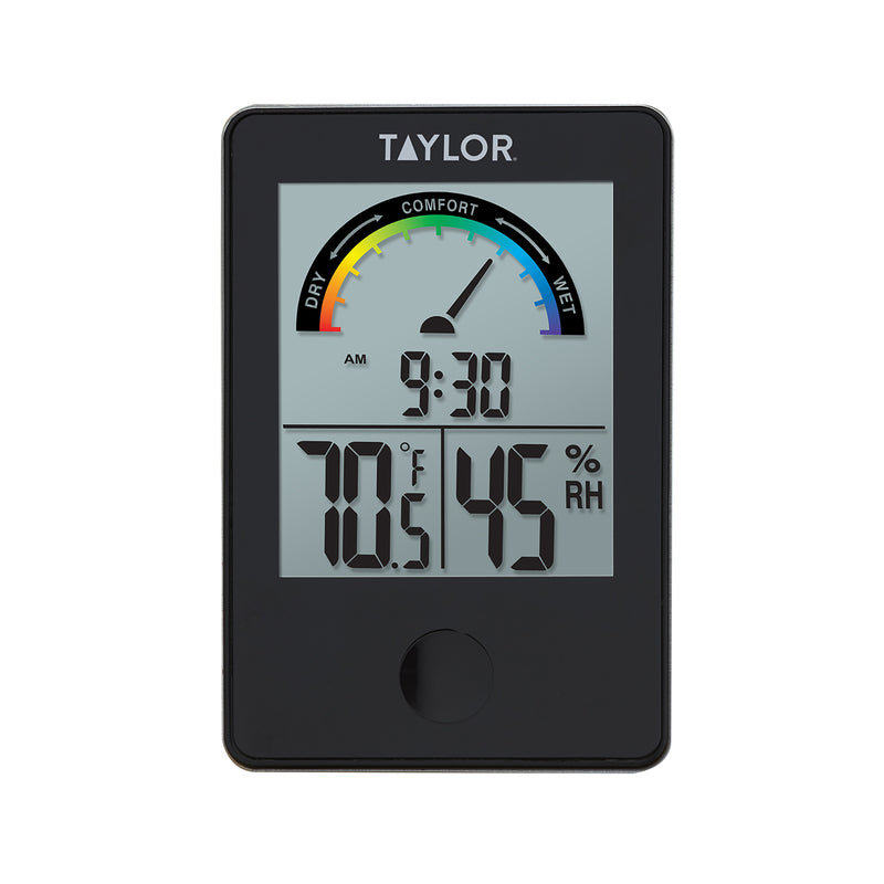 TAYLOR - Taylor Comfort Level Hygrometer Digital Thermometer Plastic Black 3.54 in.