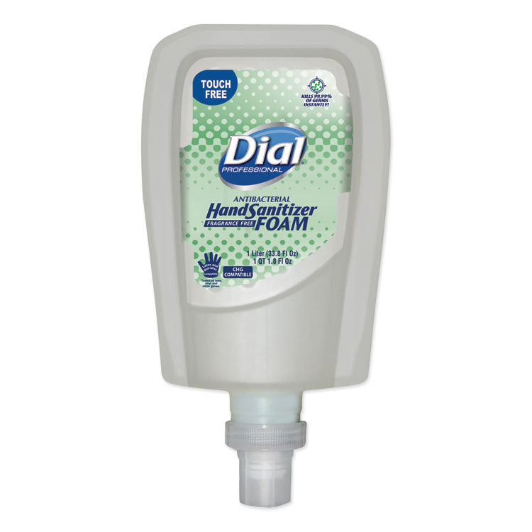 Dial Professional - Antibacterial Foaming Hand Sanitizer Refill for FIT Touch Free Dispenser, 1 L Bottle, Fragrance-Free