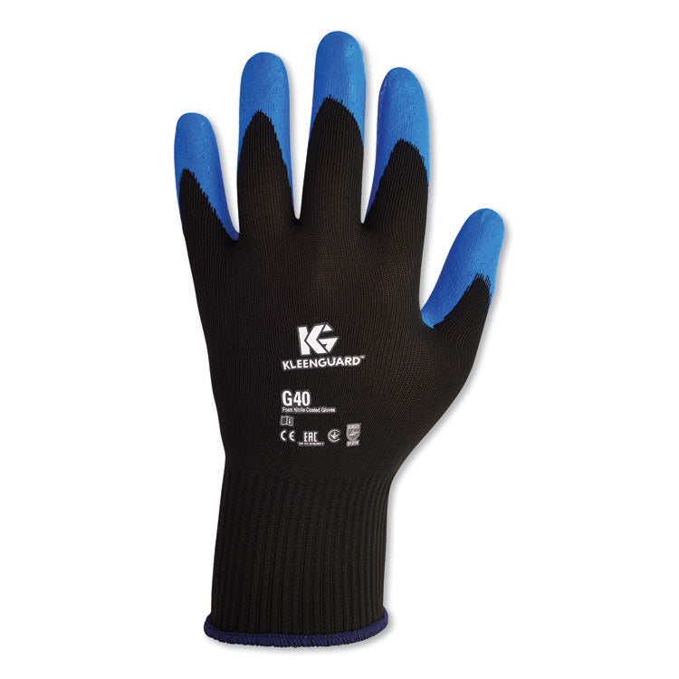 KleenGuard - G40 Foam Nitrile Coated Gloves, 230 mm Length, Medium/Size 8, Blue, 12 Pairs