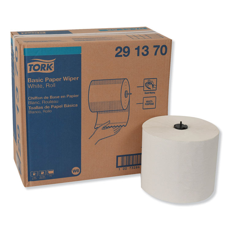 Tork - Basic Paper Wiper Roll Towel, 7.68" x 1,150 ft, White, 4 Rolls/Carton