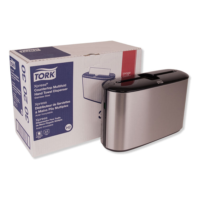 Tork - Xpress Countertop Towel Dispenser, 12.68 x 4.56 x 7.92, Stainless Steel/Black