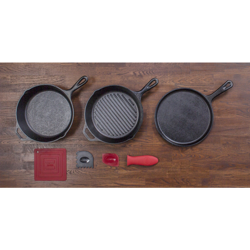 LODGE - Lodge Essential Cast Iron Cookware Set Black