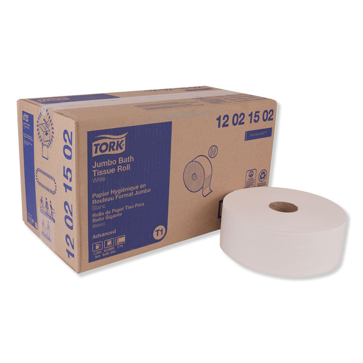 Tork - Advanced Jumbo Bath Tissue, Septic Safe, 2-Ply, White, 3.48" x 1,600 ft, 6 Rolls/Carton
