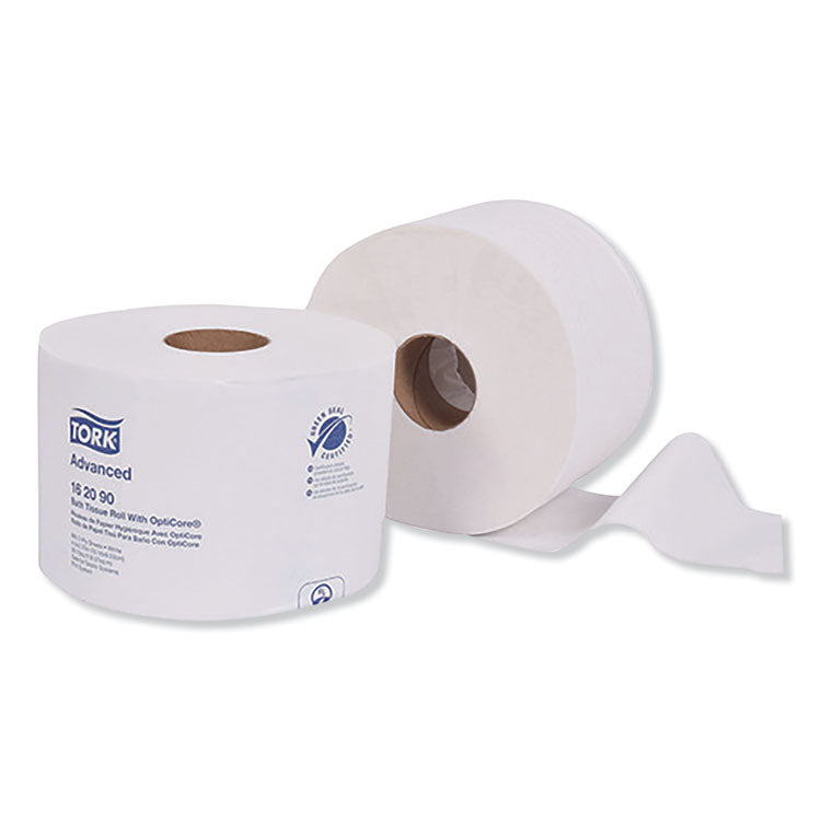 Tork - Advanced Bath Tissue Roll with OptiCore, Septic Safe, 2-Ply, White, 865 Sheets/Roll, 36/Carton