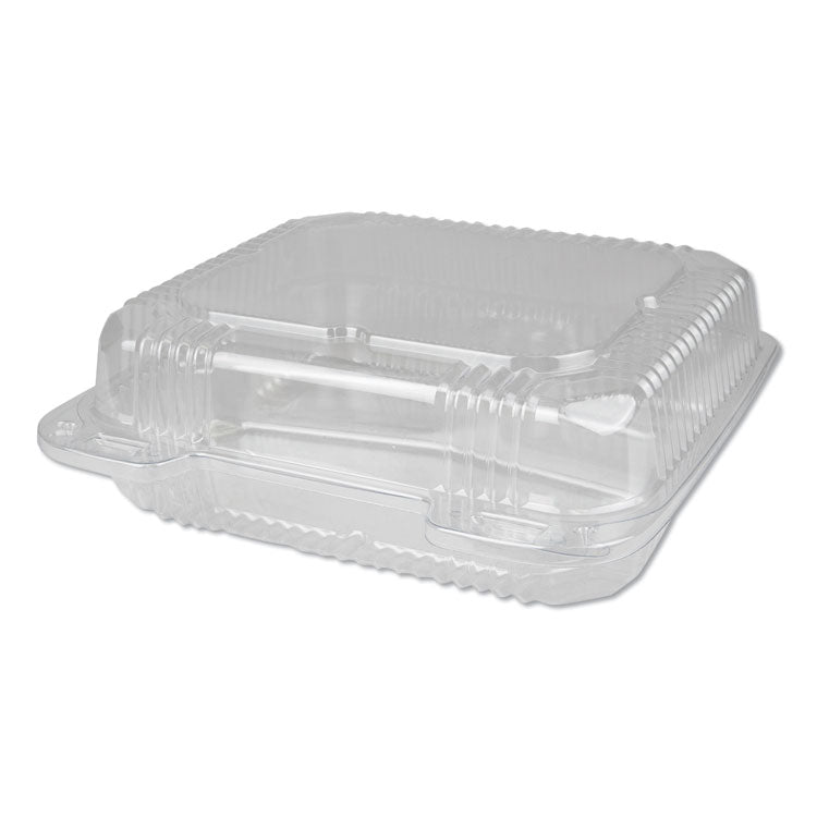 Durable Packaging - Plastic Clear Hinged Containers, 3-Compartment, 5 oz/5 oz/15 oz, 8.88 x 8 x 3, Clear, 250/Carton