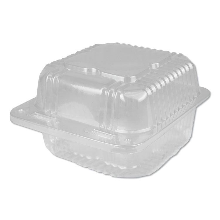 Durable Packaging - Plastic Clear Hinged Containers, 28 oz, 6.13 x 6.5 x 3.25, Clear, 500/Carton