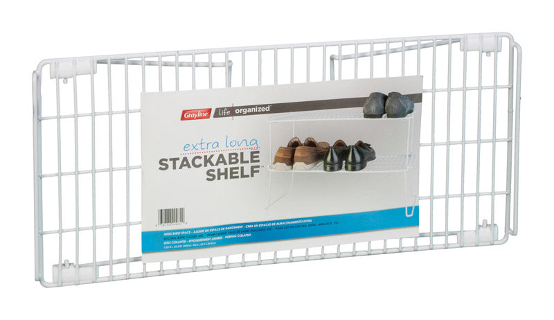 GRAYLINE - Grayline Life Organized 7-1/2 in. H X 10 in. W X 22 in. L PE Coated White Stackable Shelf