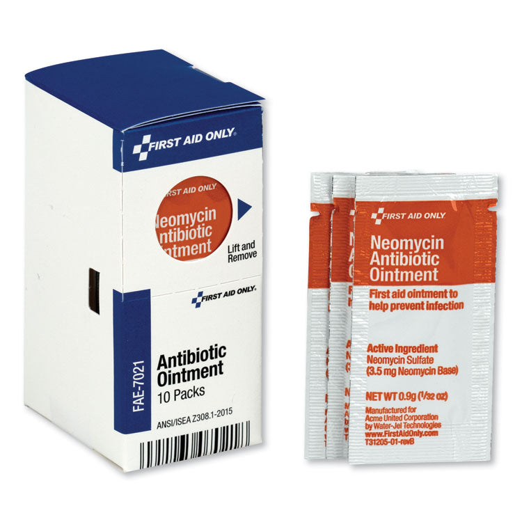 First Aid Only - SmartCompliance Antibiotic Ointment, 0.9 g Packet, 10/Box