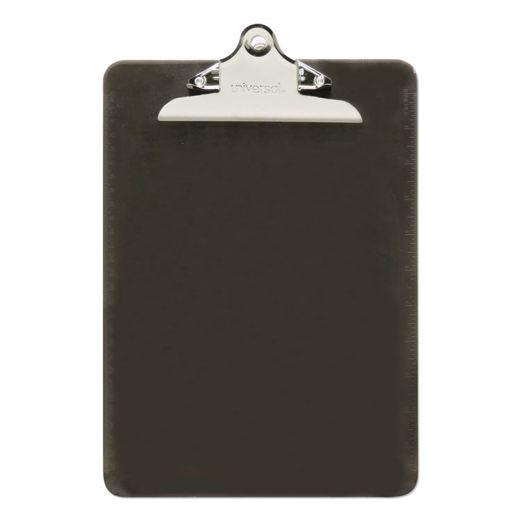 Universal - Plastic Clipboard with High Capacity Clip, 1.25" Clip Capacity, Holds 8.5 x 11 Sheets, Translucent Black