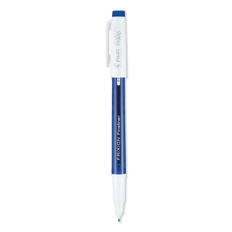 Pilot - FriXion Fineliner Erasable Porous Point Pen, Stick, Fine 0.6 mm, Blue Ink, Blue Barrel, Dozen