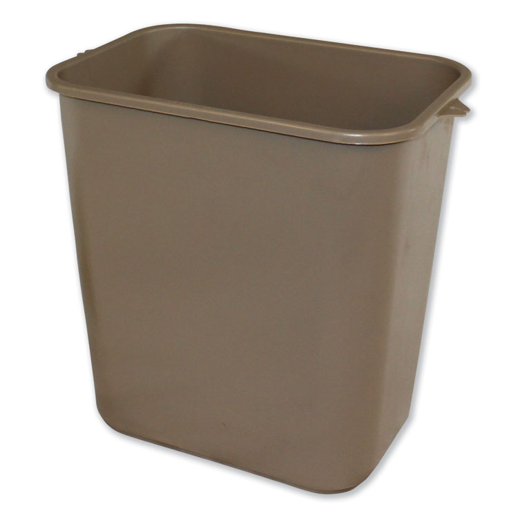 Impact - Soft-Sided Wastebasket, 28 qt, Polyethylene, Beige