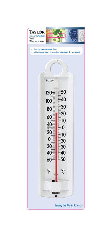 TAYLOR - Taylor Tube Thermometer Aluminum White 8.86 in.