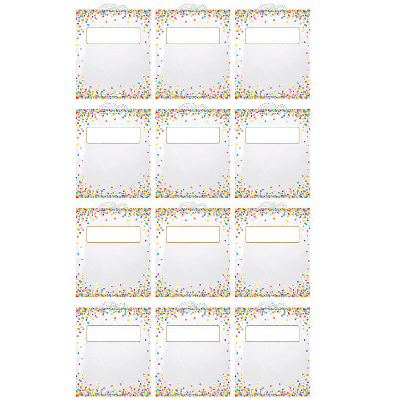 ASHLEY PRODUCTIONS - Hanging Confetti Pattern Storage/Book Bag, 10.5" x 12.5", Pack of 12