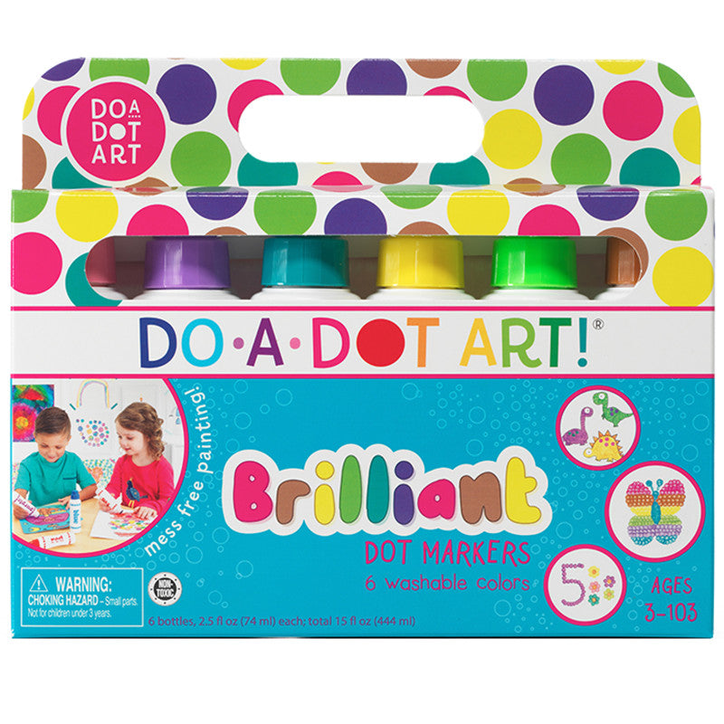 DO-A-DOT ART! - Washable Brilliant Dot Markers, 6 Colors