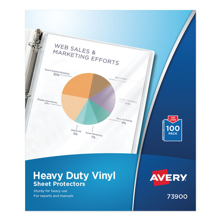 Avery - Top-Load Vinyl Sheet Protectors, Heavy Gauge, Letter, Clear, 100/Box