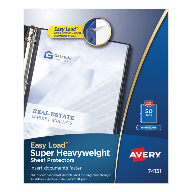 Avery - Top-Load Poly Sheet Protectors, Super Heavy Gauge, Letter, Nonglare, 50/Box