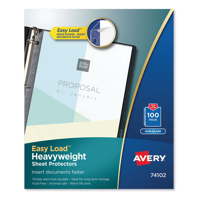 Avery - Top-Load Poly Sheet Protectors, Heavy Gauge, Letter, Nonglare, 100/Box