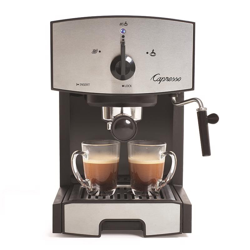 CAPRESSO - Capresso 42 oz Black/Silver Coffee & Espresso Maker