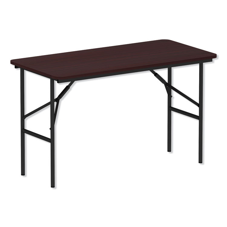 Alera - Wood Folding Table, Rectangular, 48w x 23.88d x 29h, Mahogany