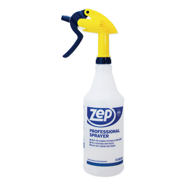 Zep Commercial - Professional Spray Bottle with Trigger Sprayer, 32 oz, Clear