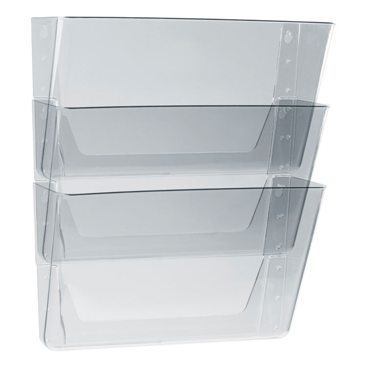 Storex - Wall File, 3 Sections, Letter Size, 13" x 4" x 14",  Clear, 3/Set