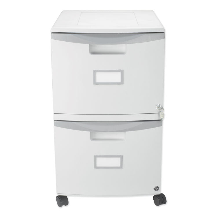 Storex - Two-Drawer Mobile Filing Cabinet, 2 Legal/Letter-Size File Drawers, Gray, 14.75" x 18.25" x 26"