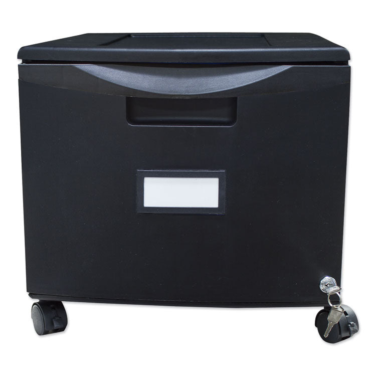 Storex - Single-Drawer Mobile Filing Cabinet, 1 Legal/Letter-Size File Drawer, Black, 14.75" x 18.25" x 12.75"