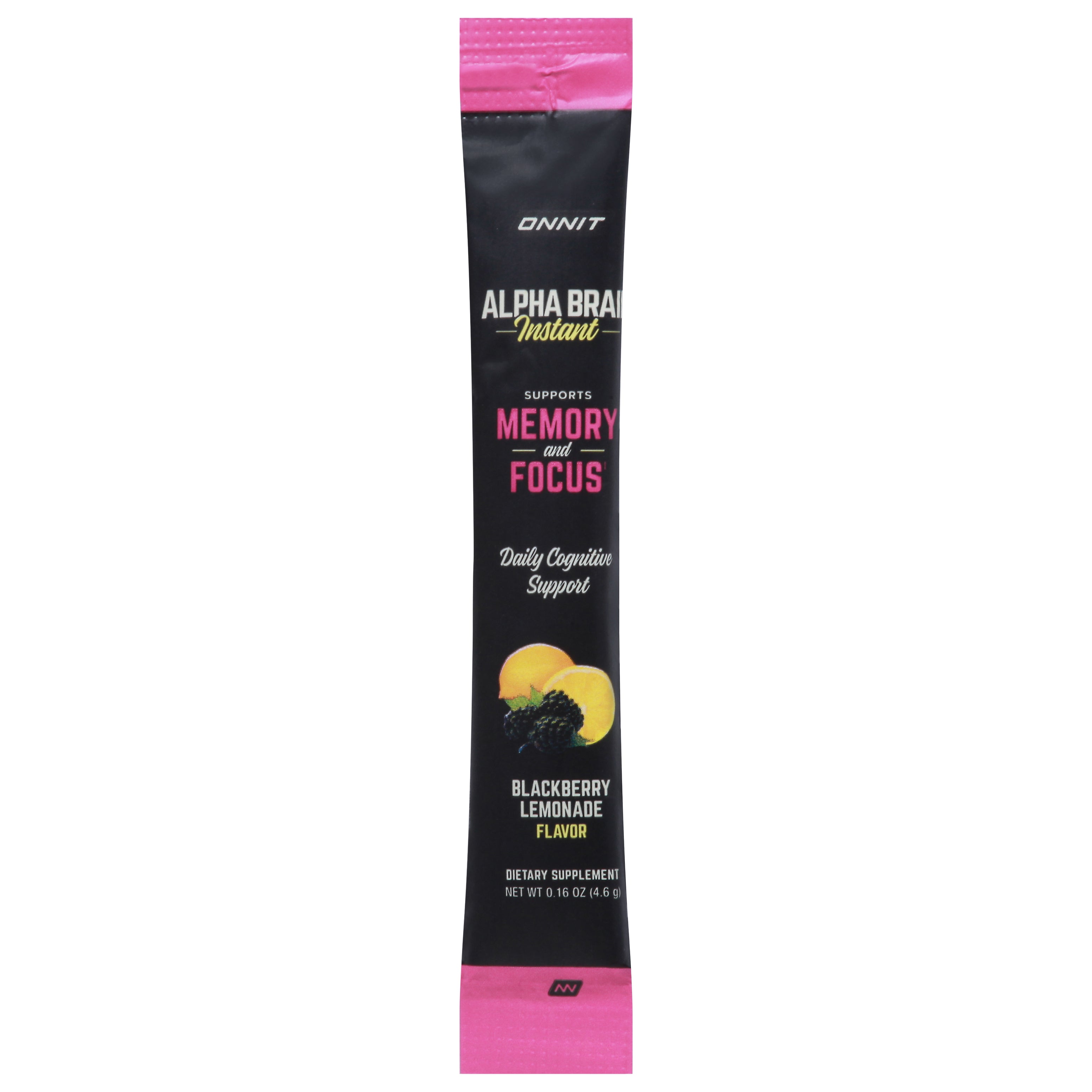 Onnit Alpha Brain Instant Blackberry Lemonade Daily Cognitive Support 0.16 oz - Case of 30