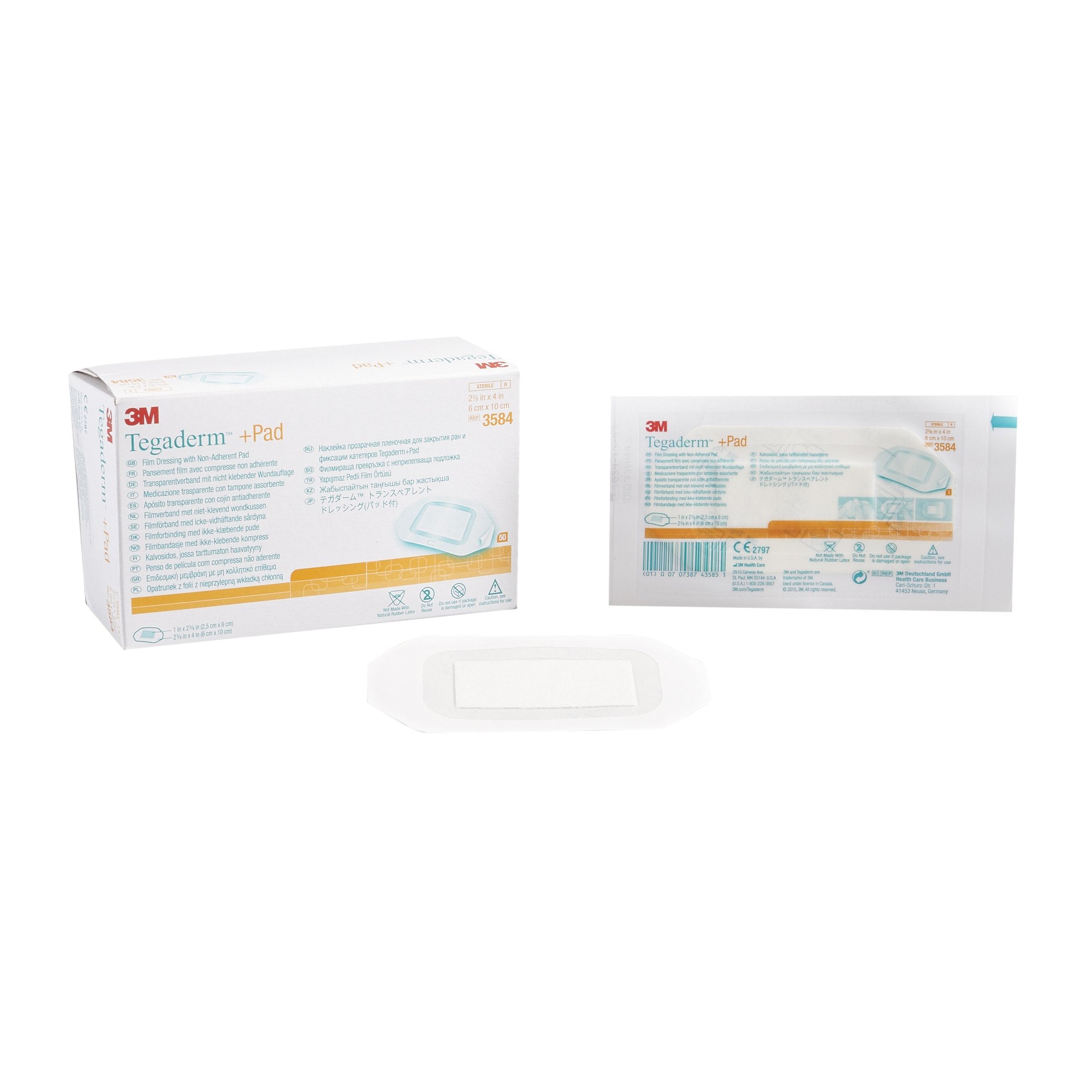 Solventum Corporation - Transparent Film Dressing with Pad 3M™ Tegaderm™ 2-3/8 X 4 Inch Frame Style Delivery Rectangle Sterile [50/BX]