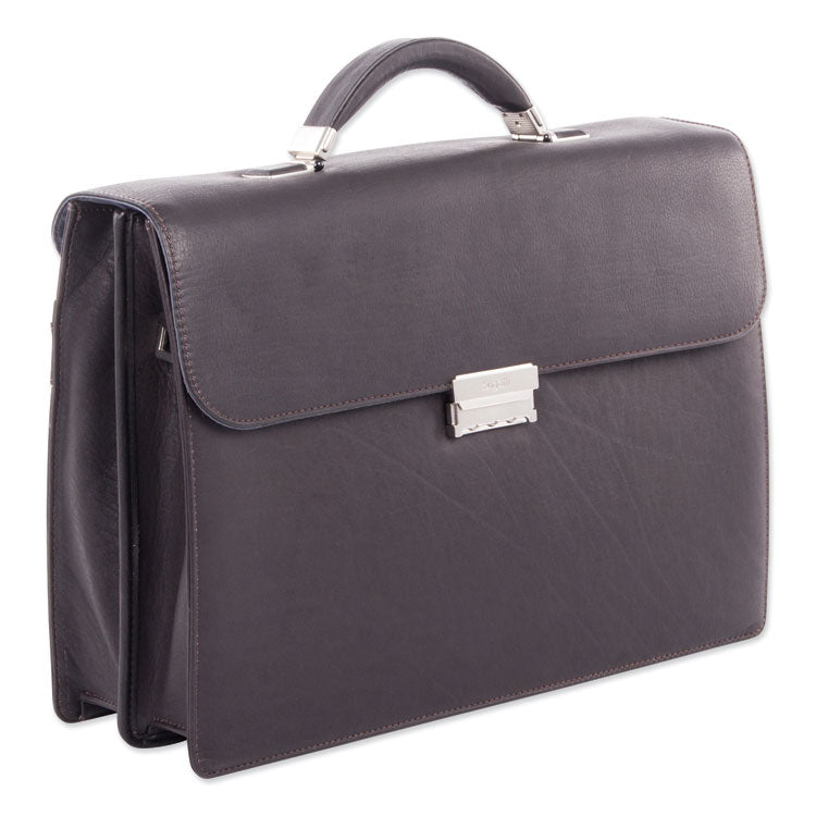 Swiss Mobility - Milestone Briefcase, Fits Devices Up to 15.6", Leather, 5 x 5 x 12, Brown