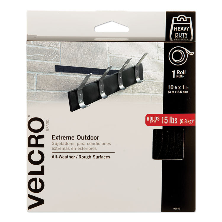 VELCRO Brand - Heavy-Duty Fasteners, Extreme Outdoor Performance, 1" x 10 ft, Black