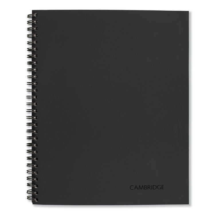 Cambridge - Wirebound Business Notebook, 1-Subject, Wide/Legal Rule, Black Linen Cover, (80) 9.5 x 6.63 Sheets