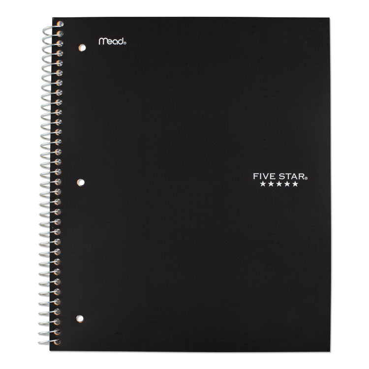Five Star - Wirebound Notebook with Two Pockets, 1-Subject, Medium/College Rule, Black Cover, (100) 11 x 8.5 Sheets