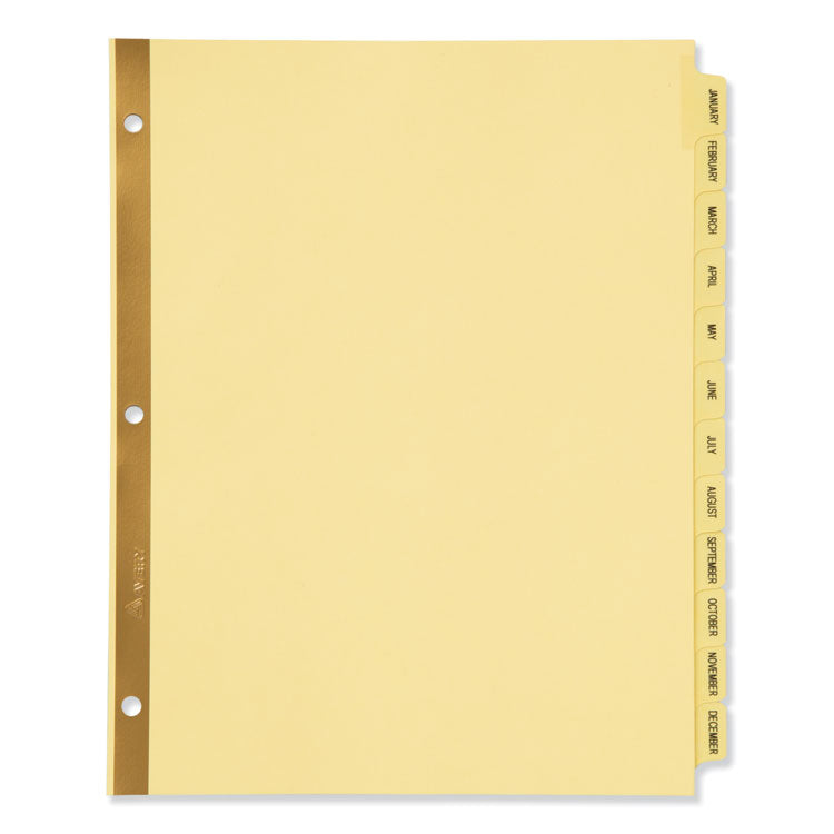 Avery - Preprinted Laminated Tab Dividers w/Gold Reinforced Binding Edge, 12-Tab, Letter