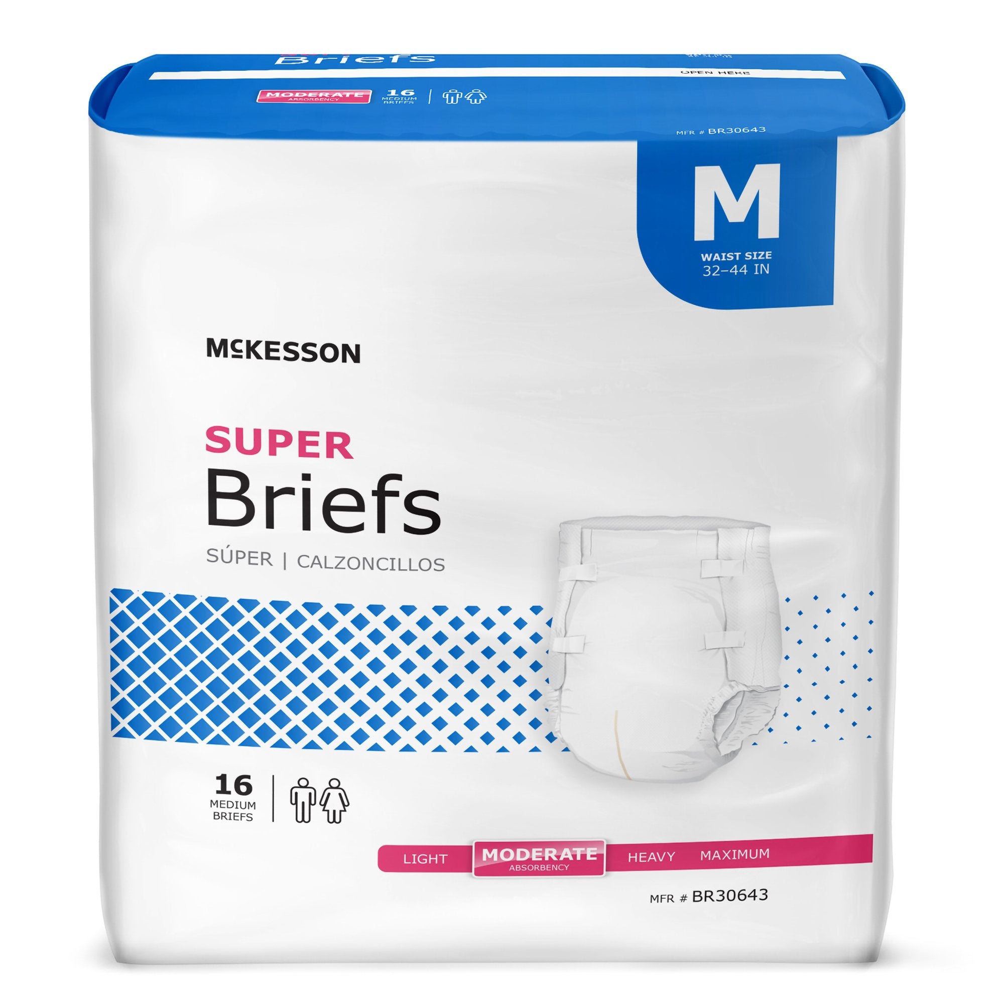 McKesson Brand - Unisex Adult Incontinence Brief McKesson Medium Disposable Moderate Absorbency [16/BG]