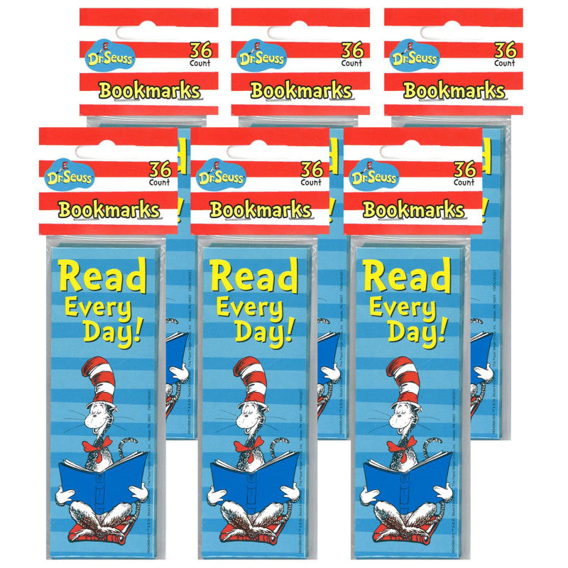 EUREKA - Cat in the Hat™ Read Every Day Bookmarks, 36 Per Pack, 6 Packs