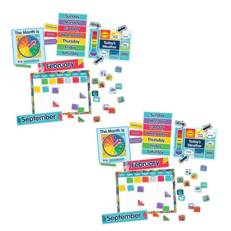CARSON DELLOSA EDUCATION - One World Calendar Bulletin Board Set, 2 Sets