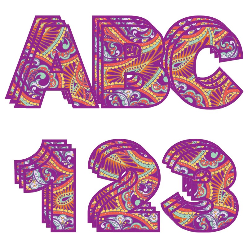 EUREKA - Positively Paisley Deco Letters, 184 Per Pack, 3 Packs