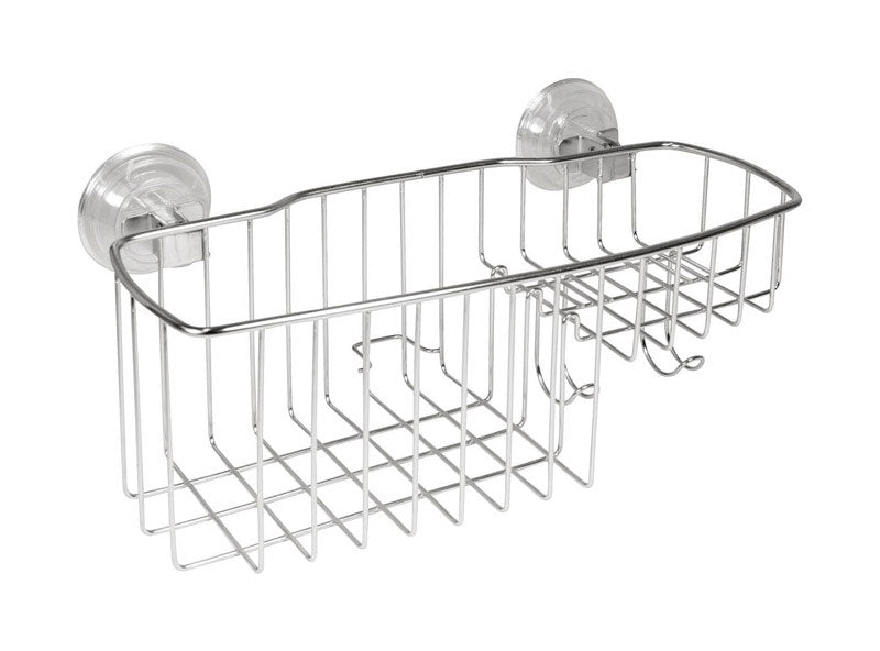 INTERDESIGN - InterDesign Reo Power Lock Silver Stainless Steel Shower Basket