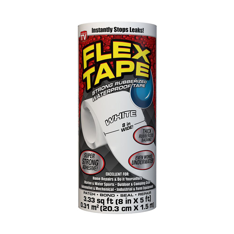 FLEX SEAL FAMILY OF PRODUCTS - Flex Seal Family of Products Flex Tape 8 in. W X 5 ft. L White Waterproof Repair Tape