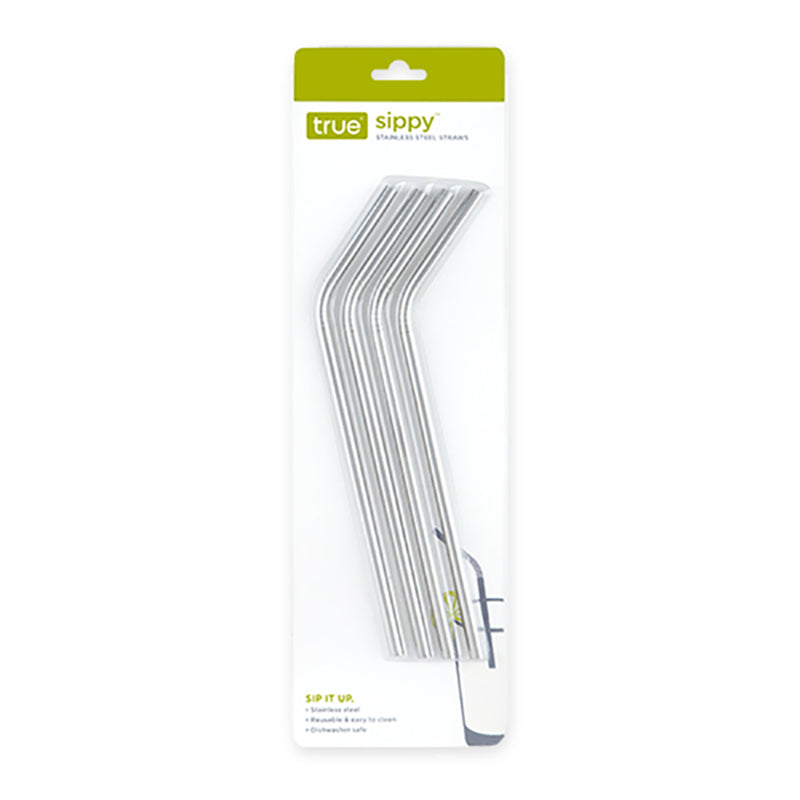 TRUE - True Sippy Silver Stainless Steel Straws - Case of 6