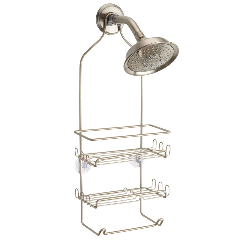 IDESIGN - iDesign Milo 21-1/4 in. H X 4-1/2 in. W X 9 in. L Satin Silver Shower Caddy