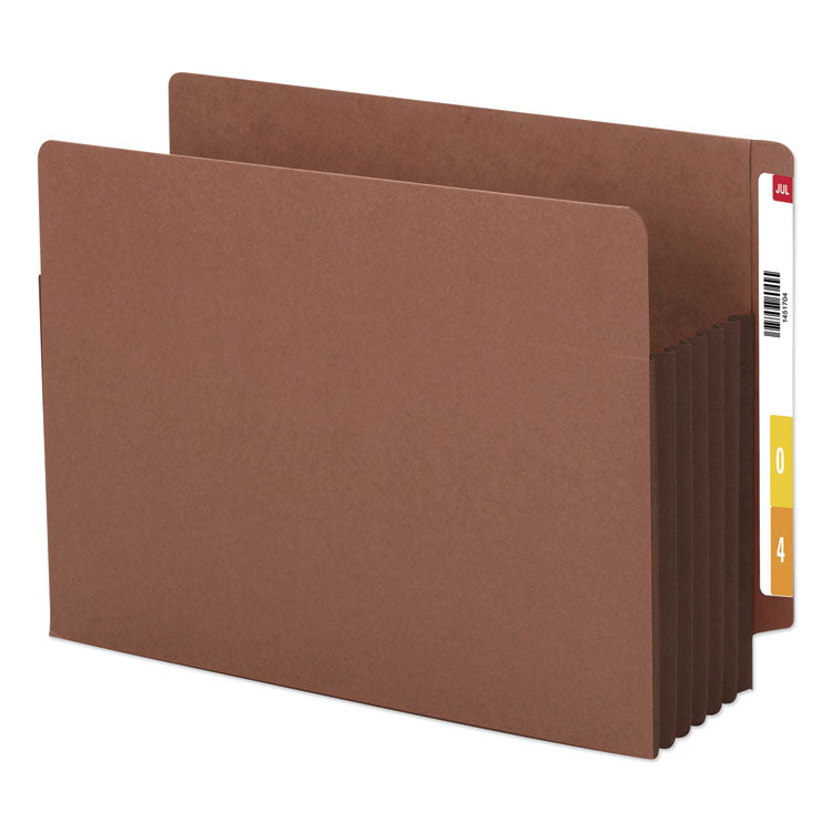 Smead - Redrope Drop-Front End Tab File Pockets, Fully Lined Colored Gussets, 5.25" Expansion, Letter Size, Redrope/Brown, 10/Box