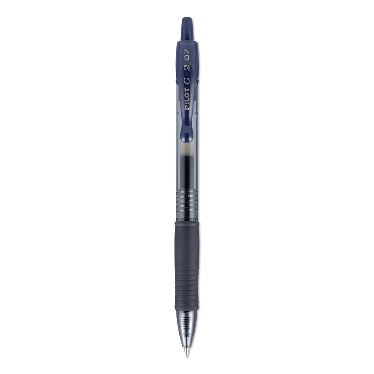 Pilot - G2 Premium Gel Pen, Retractable, Fine 0.7 mm, Blue Ink, Smoke Barrel, Dozen