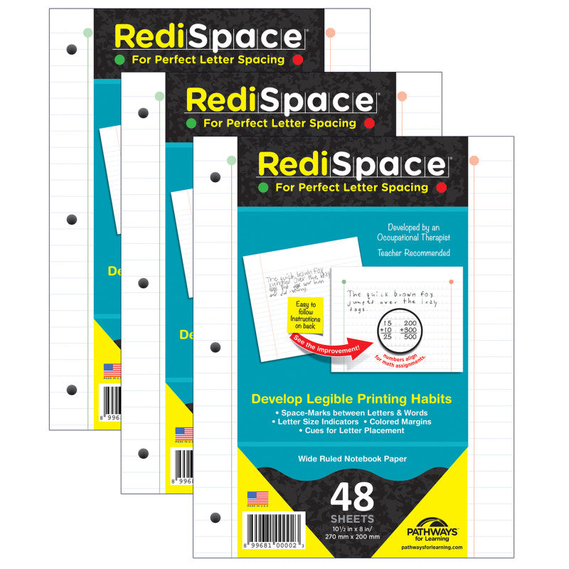 PATHWAYS FOR LEARNING - RediSpace® Notebook Filler Paper, 48 Sheets Per Pack, 3 Packs