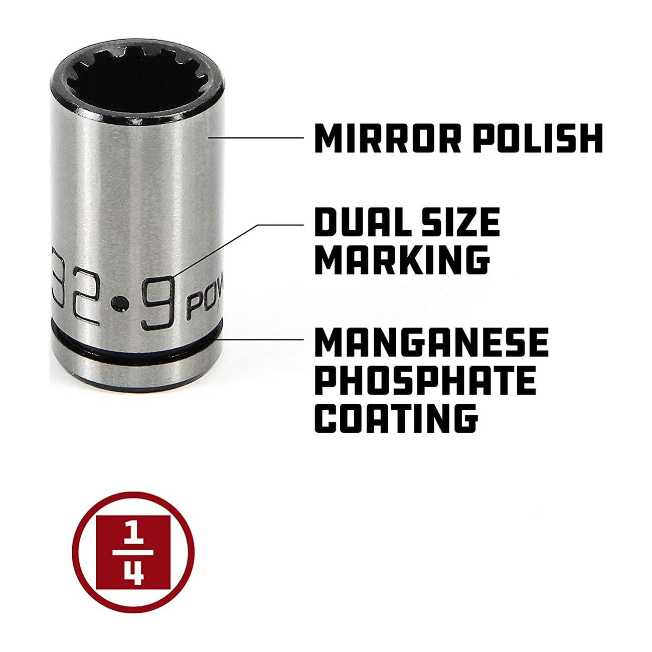 PowerBuilt 1/4" Drive Universal Socket Set with Storage Tray (8 Sockets)