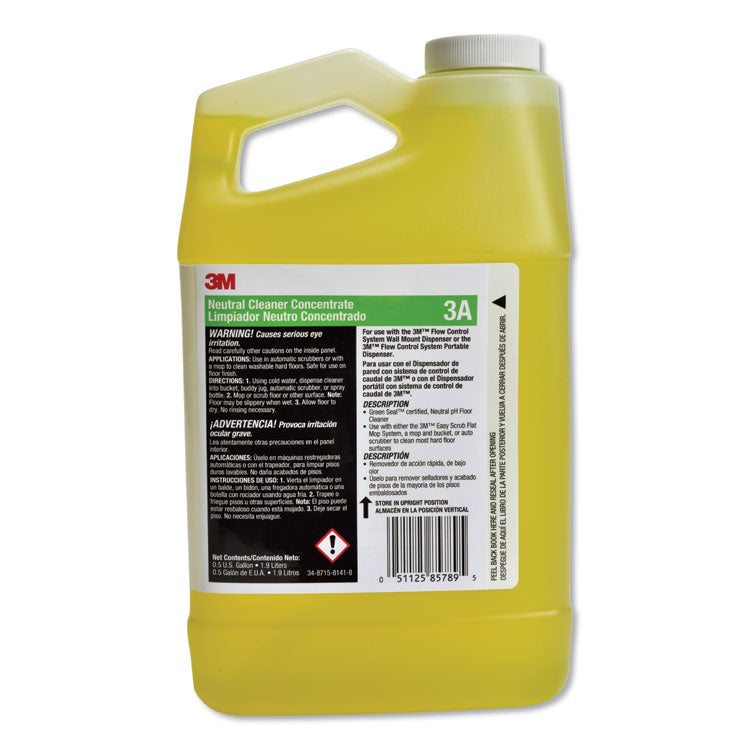 3M - Neutral Cleaner Concentrate 3A, Fresh Scent, 0.5 gal Bottle, 4/Carton