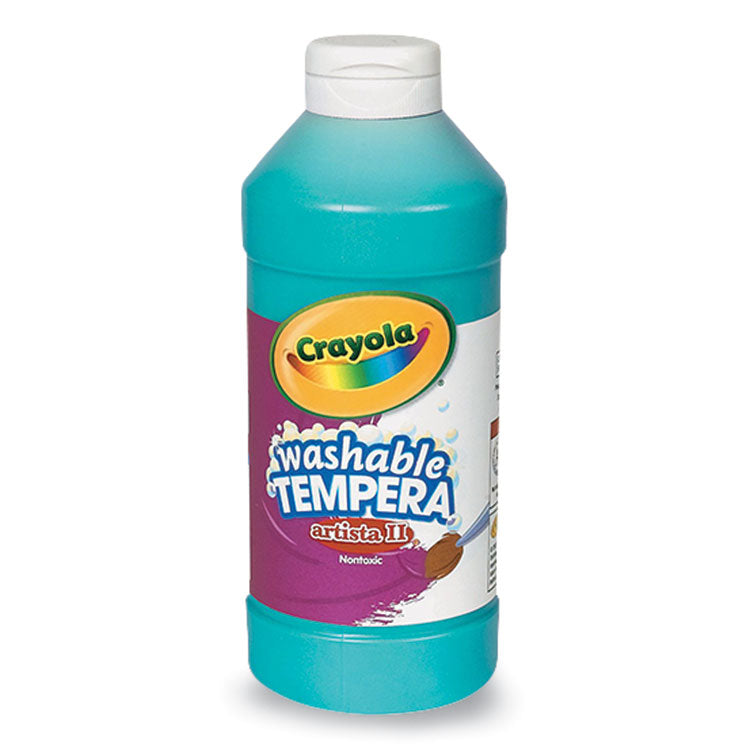 Crayola - Artista II Washable Tempera Paint, Turquoise, 16 oz Bottle (7643752)