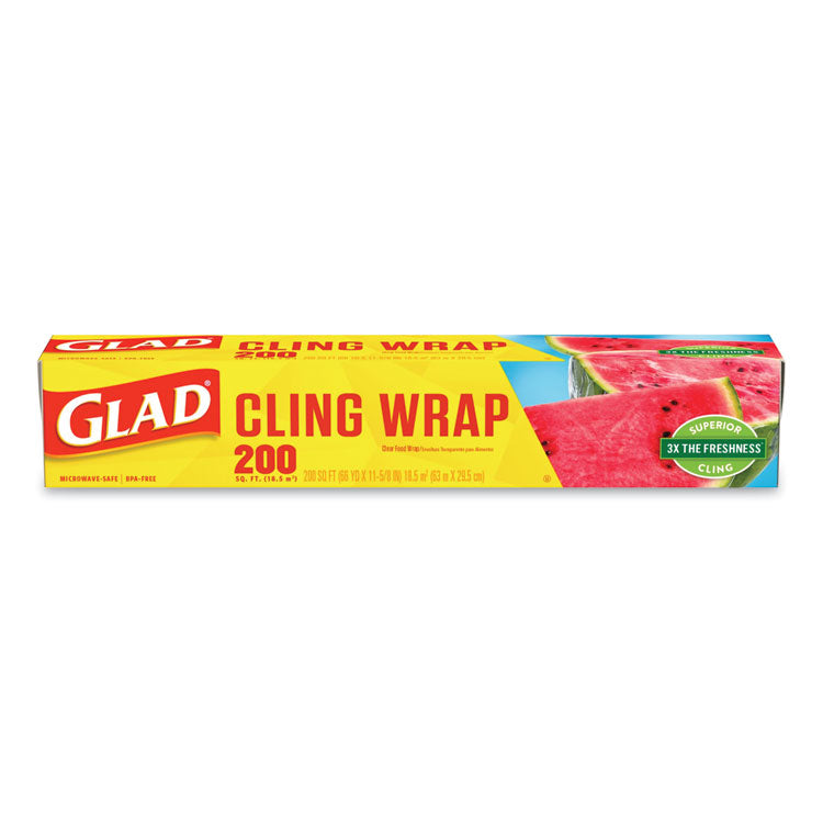 Glad - ClingWrap Plastic Wrap, 200 Square Foot Roll, Clear