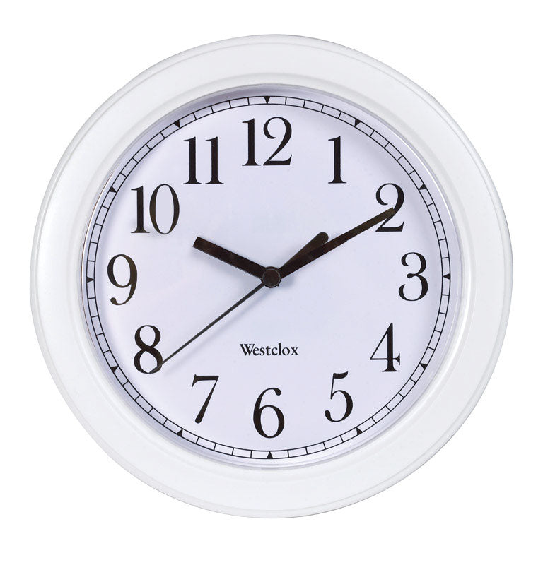 WESTCLOX - Westclox 8.5 in. L X 8.5 in. W Indoor Classic Analog Wall Clock Glass/Plastic White - Case of 6